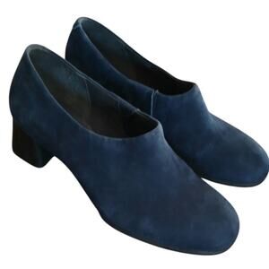 Camper chunky heel Navy suede slip on shoes 36/ US 6